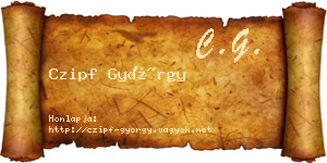 Czipf György névjegykártya